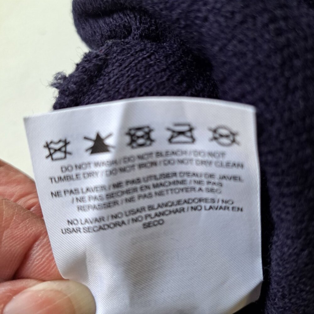 Hurley Navy Blue Knit Pom Beanie Anchor‎ Star Design Acrylic Material Adult OSFM - Picture 5 of 5